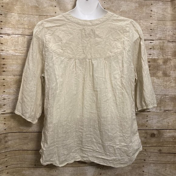 Avenue Size 18 20 Blouse The Magnolia Light Yellow Cotton Ruffled Button Front - Picture 2 of 11